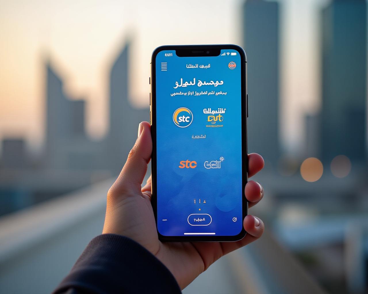 هاتف ذكي مع واجهة تطبيق اتصالات حديثة